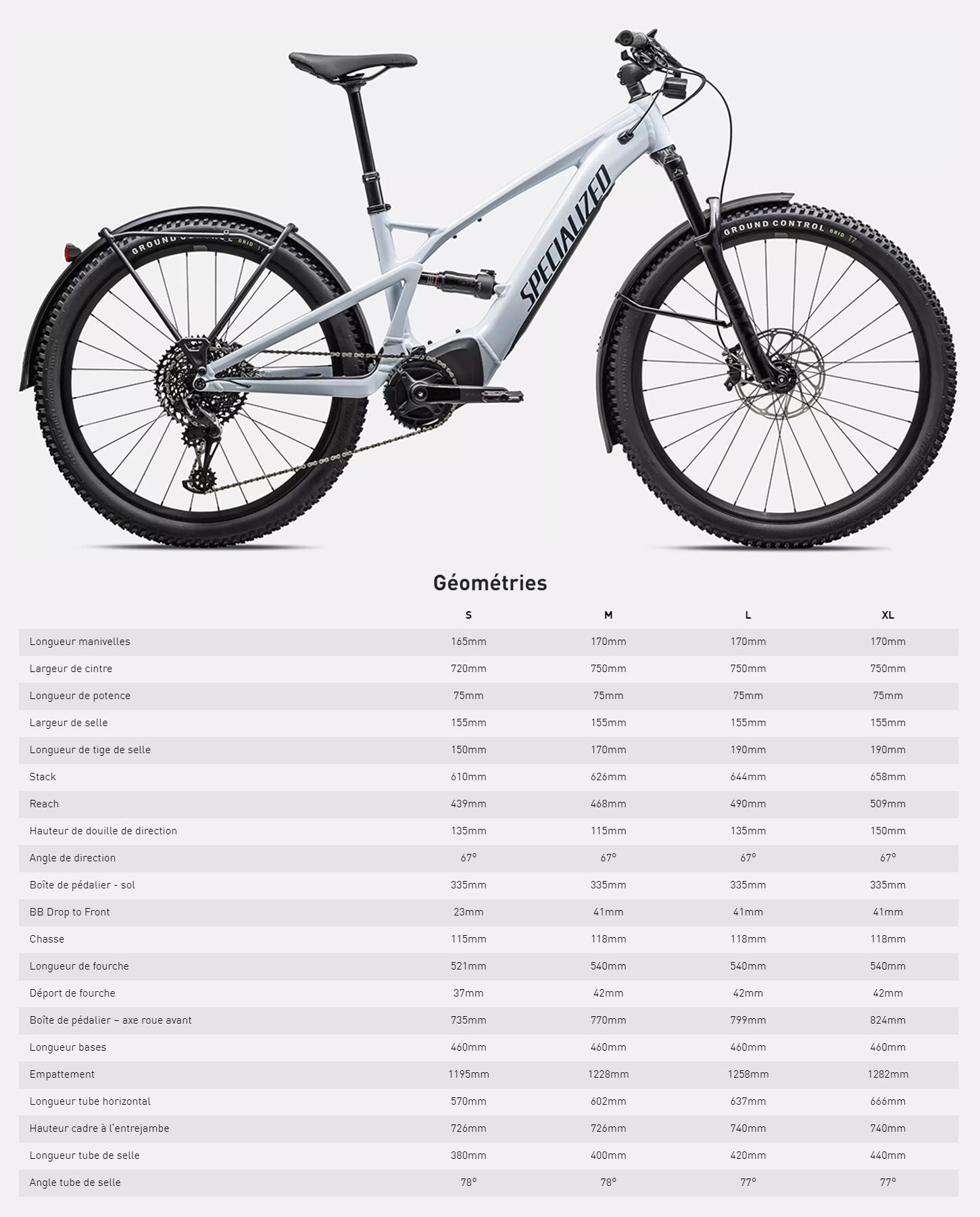 Guide de taille du vélo électrique Turbo Tero X 6 année 2023